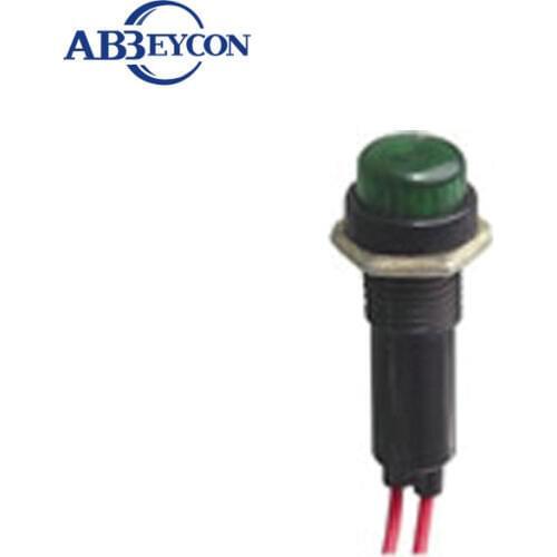 ZS144 10mm diameter wire lead green 12V/110V/220V pilot lamp indicator