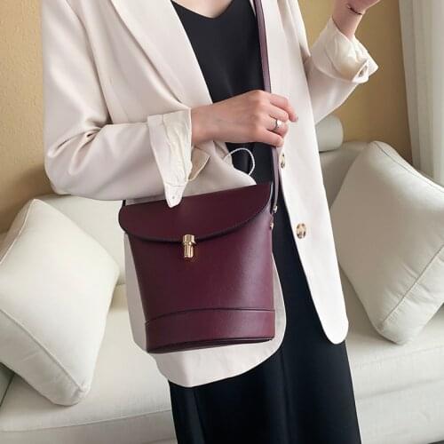 Female bag Mini Bucket Bags Women Leather Small Crossbody Shoulder Bags for Women Designer Handbag Cute Ladies Flap Bag