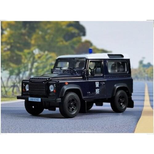 1:24 WELLY For Land Rover Defender Police Alloy Diecast Car Model Toys Boys Gift Display Ornaments Metal,Plastic,Rubber
