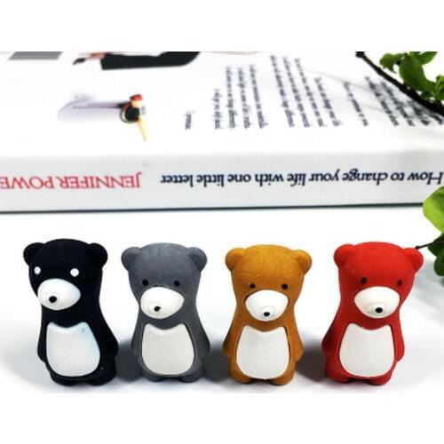 1pcs Bear Eraser Cute Prizes for Kids Stationery Kids Erasers Novelty Erasers Cute Gifts Student Eraser Kawaii School Supplies