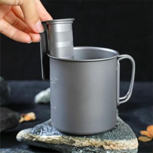 1Pc Portable Titanium Tea Infuser Filter Leaf Strainer Diffuser w/Removable Clip