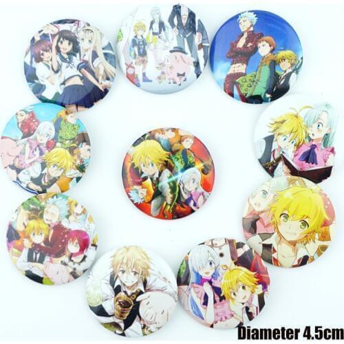 10Pcs/Set Anime The Seven Deadly Sins Figure Pins Brooches Badges Chest Ornament Cosplay Itabag Bag Clothing Accessoies Gift new