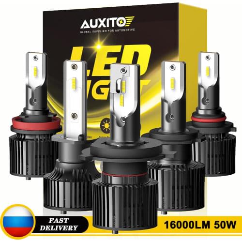 2Pcs Car LED Headlight Bulbs H7 H4 9003 HB2 Hi Lo Beam Headlamp H1 H11 H8 HB4 HB3 9005 Front Lights 6000K White 50W 16000LM CSP