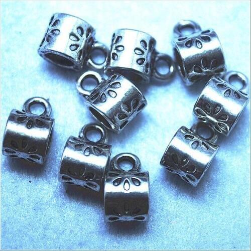 20pcs metal pendants big hole for bracelets making parts for small lovely jewelry making accessories size 7x7mm hole 4.0mm