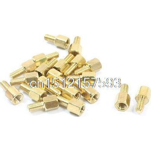 20Pcs Male/Female Thread Brass PCB Hexagonal Standoff Spacer M3 x 5mm x 11mm