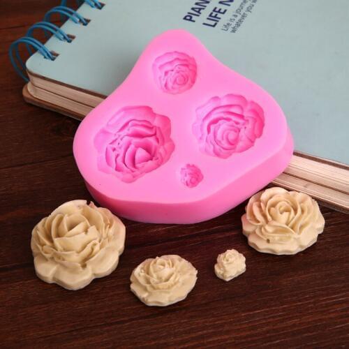 3D Clay Silicon Soap Rose Silicone Fondant Mould Cake Modelling Tools JH025