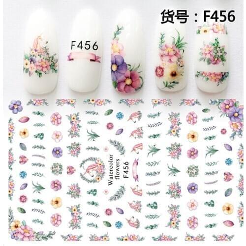 3D Nail Sticker Slider Nails Art Tattoo Decals Foil Unicorn Flower Grass Design Decoration Adhesive Manicure Tips Pegatina Wraps