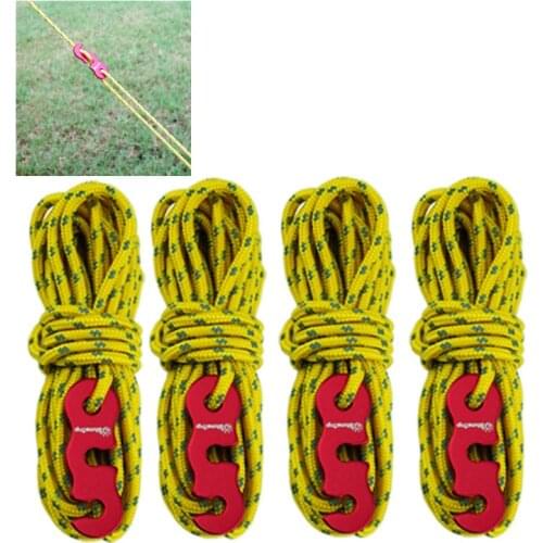 4PCS Camping Zubehor Aluminiumlegierung Zelt Fastener Reflective Tent Wind Rope Buckle Seil Schnalle Spanner Schnur Stopper 3mm