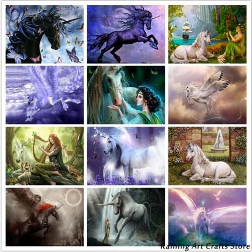 5D Diy Diamond Painting Unicorn Angel Elf Full Square Round Drill Cross Stitch Animals Embroidery Mosaic Rhinestones Home Decor