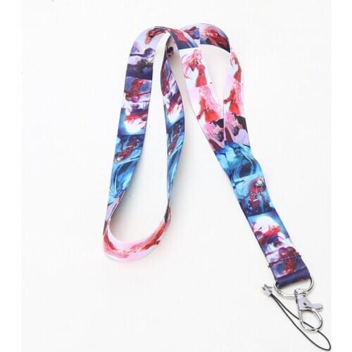 Anime DARLING in the FRANXX Mobile Neck Straps DARLING in the FRANXX HIRO 02 ZERO TWO Key Lanyard Cheetah ID Badge Holders