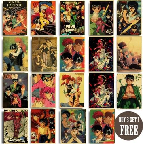 HD Anime Poster Yu Yu Hakusho Urameshi/ Yuusuke Kurama for Wall Living Room Art Decor Prints Room Home Decoration