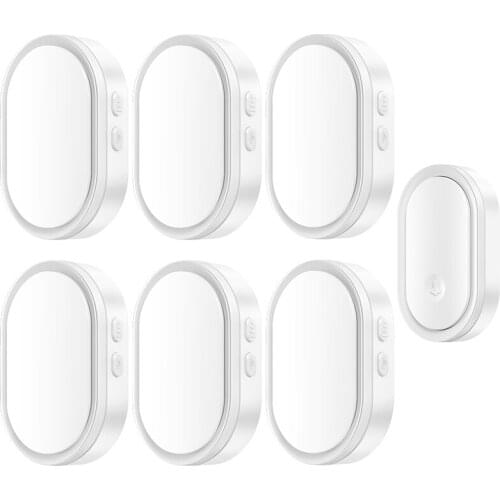 CACAZI Welcome Wireless Doorbell Waterproof 300M Remote 1 Button 6 Receiver Smart LED Light Home Door Ring Bell Electronic