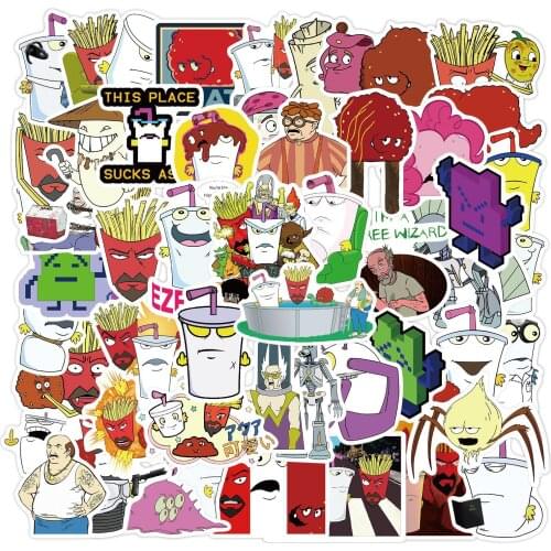 Drink Cup Cartoon Food Series Graffiti Aesthetic Sticker Luggage Laptop Guitar School Office Stationery Decoration 50PCS