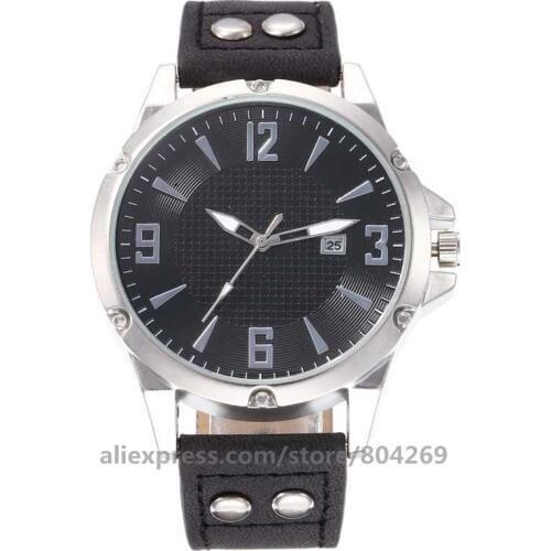 Relogio Masculino Fashion Mens Watch Large Dial Military Men Watch Leather Sport Watches For Men Clock Wristwatch 920513