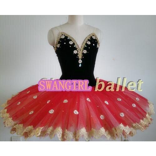 Red Don Quijote professional tutu kids flower fairy tutu ballet cosutmes girls tutu pancake ballet stage cosutmesSB0056
