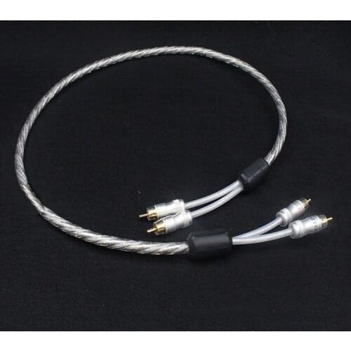 Hifi silver plated dual filter ring fever audio signal cable Line RCA plug Audio Cable free shipping