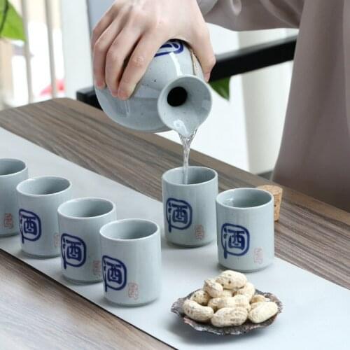 Chinese ceramic baijiu distributor Japanese sake warm wine pot cip strong wine restaurant set wineware