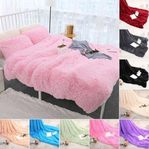 80x120cm Soft Thicken Fluffy Shaggy Warm Bed Sofa Bedspread Bedding Sheet Throw Blanket