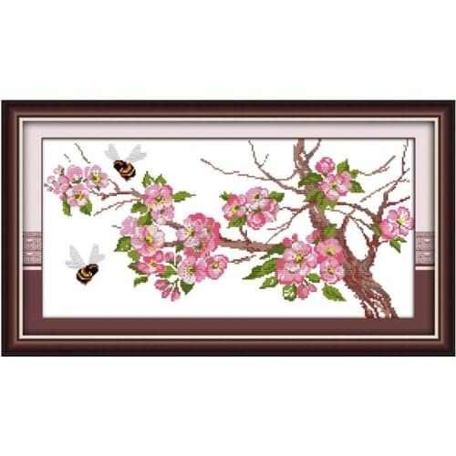 Red plum with her fragrance cross stitch kit 14ct 11ct count print canvas stitching embroidery kits for audlt