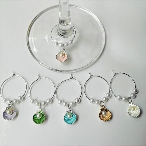 Set of 6pcs Wine Glass Marker Charms Rings Marker Christmas Party Bar Table Decorations