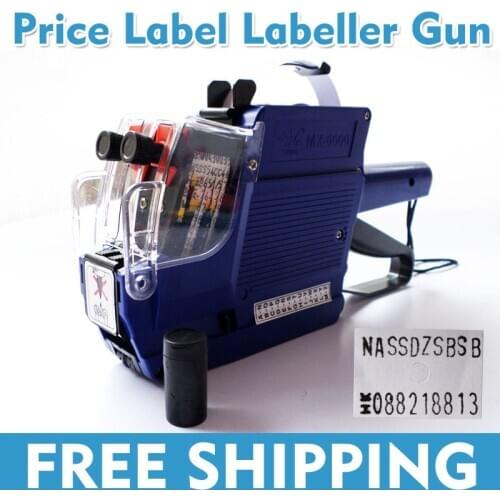 New 2 line Price Label Labeller Tag Gun Retail Store Pricing Tag Display MX6600 English letter Pricing machine Free Shipping