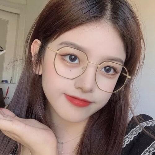 2021 New Anti Blue Light Glasses Frame with Degree Round Women Myopia Lens Nearsighted Women Men Glasses -1.0 -1.5 -2.0 To -6.0