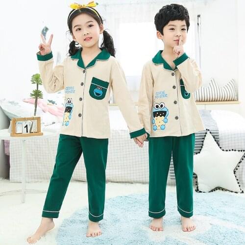 Sleepwear For Kids Girls Pyjamas 2022 Autumn Spring Baby Pajamas Set Girl Home Clothes Boys Cartoon Cotton Nightwear Child Pijam