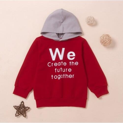 2-7Y Autumn Baby Boy Hoodies Outerwear Letters Casual Hoodie Sweatshirt Kids Coat Outfits Tops Sweatshirts