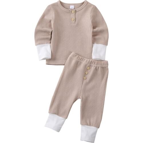 Casual Newborn Infant Baby Girl Boy Clothes Long Sleeve Knitted Tops T-Shirt Leggings Pants Spring Autumn Outfits Set 0-24M
