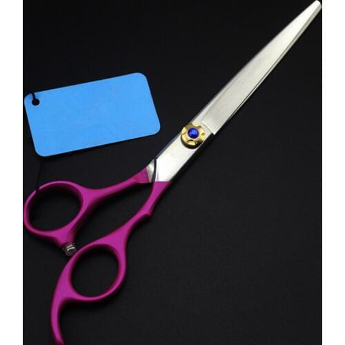 Professional Japan 440c 7 inch pink Pet dog grooming hair scissors Cutting Barber makas scissor shears Hairdressing Scissors