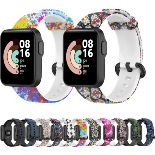 Watch Band for Redmi Watch Print Silicone Rubber Watch Bracelet Replacement for Xiaomi Mi Watch Lite Strap Accessories Women Men