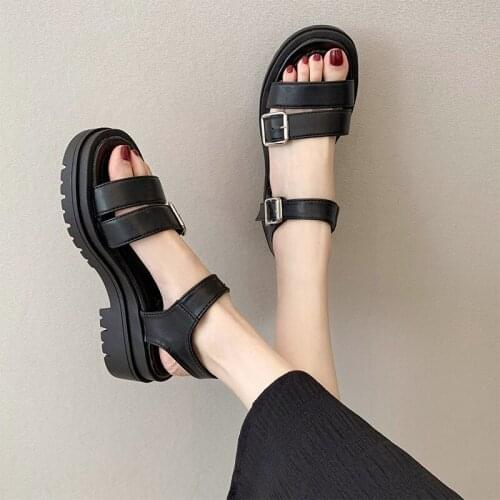 2021 Ankle Strap Buckle Platform Sandals Open Toe Ladies Shoes Fashion Summer High Heels Thick Bottom Hollow Women Sandals