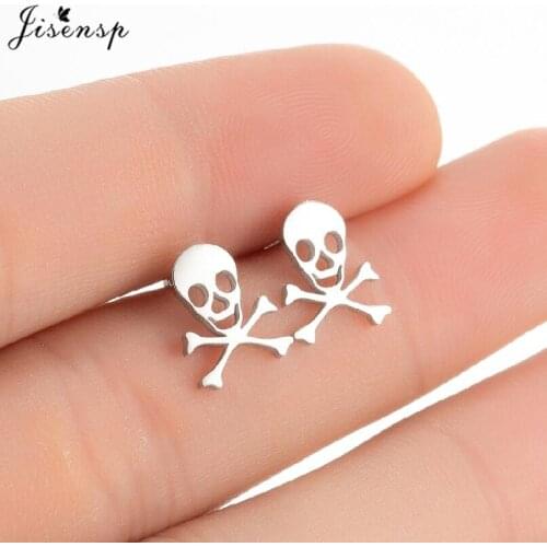 Stainless Steel Earings Fashion Jewelry Gothic Skull Ear Studs Punk Skeleton Couple Earrings Hallowmas Jewelry Pendientes Gifts