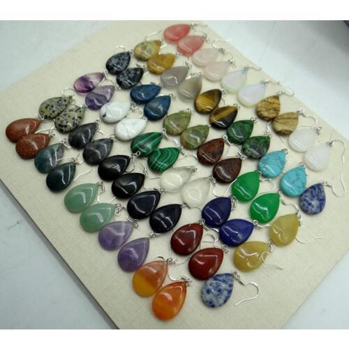 Natural stone Turquoises Quartz crystal tiger eye Water drops charms Earring for diy Jewelry making Earring Pendant Accessories