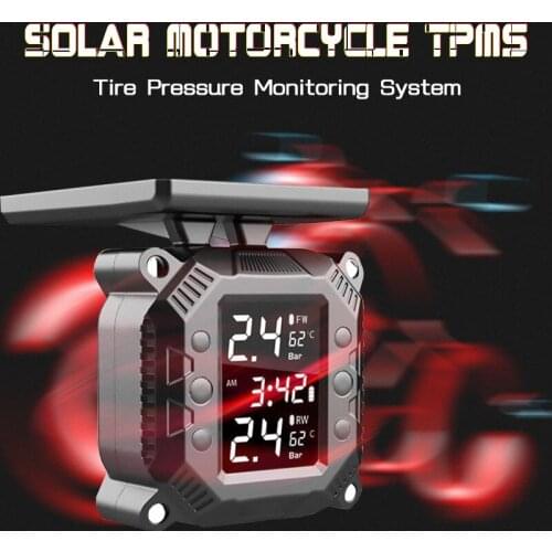 XM7 solar TPMS motorcycle tire pressure monitoring system and external sensors are waterproof and dustproof