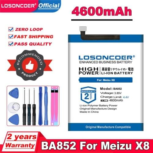 LOSONCOER 4300mAh BA852 Replacement Battery For Meizu X8 Smartphone Mobile Phone Battery