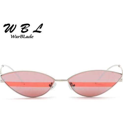 WarBLade Vintage Red Women Small Sunglasses 2019 Fashion Sexy Cat Eye Sun Glasses For Female Brand Designer Metal Frame 2019