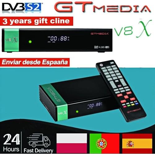 FTA 1080P Gtmedia v8X DVB-S2 Satellite Receiver upgrade hd gtmedia v8 nova/honor Support H.265 Built-in WiFi spain warehouse