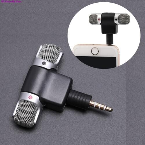 3.5mm Jack Stereo Mic For Recording Smartphone Mobile Phone Studio Mini Interview Microphone 4 Pin