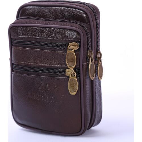 BISI GORO new Genuine leather waist bag Multifunctional Vertical Business Pack Fashion waterproof bags for unisex fanny pack