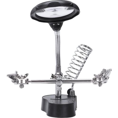 LED Loupe 3.5X Magnifier Pince Etau Bras Troisieme Main Support Soudure Soudage