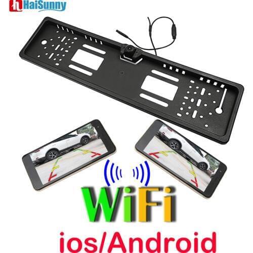 WIFI Dash Cam Star Night Vision Backup Reversing Camera With Car European Russia License Plate Frame for IOS Pad Android