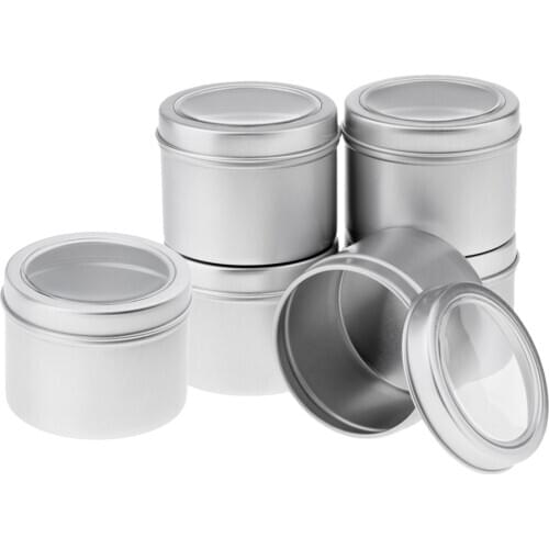 House Care Tidy Tools 6pcs Home Office Storage Containers Aluminum Tins Metal Jars Box Screw Lid 60x46mm