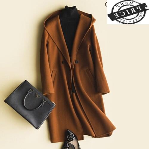Women Wool Coat Clothes 2021 Fashion Autumn Woolen Trench Coat Female Long Slim Womens Winter Jackets and Coats ZY1333