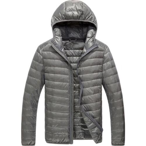 M-3XL 2020 Winter Warm Slim Men Down Jackets Casual Hooded Parka Male Solid Duck Feather Down Jacket Zipper Coats