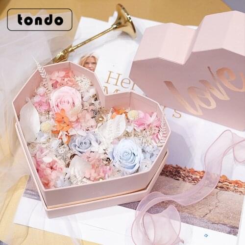 1pcs heart shaped flower box Valentines Day gift surprise box gift for girlfriend love Exquisite gift Wedding & Engagement