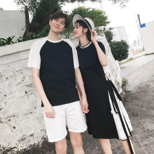 323# [Korean version] matching dress with short sleeves couples clothes couples clothing