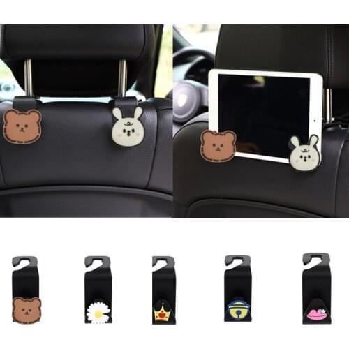4PCS Creative Cute Car Seat Back Hook Multifunctional Auto Bracket MINI DIY Animal Plant Small Hook Car Interior Styling