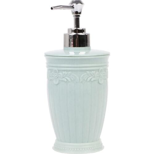 400ml Empty Carved Flower Pump Dispenser Bottle Shampoo Soap Shower Container