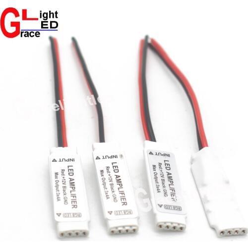 50pcs/ lot RGB LED Strip Amplifer DC12V 3*4A Mini LED Amplifier for RGB LED Strip Power light